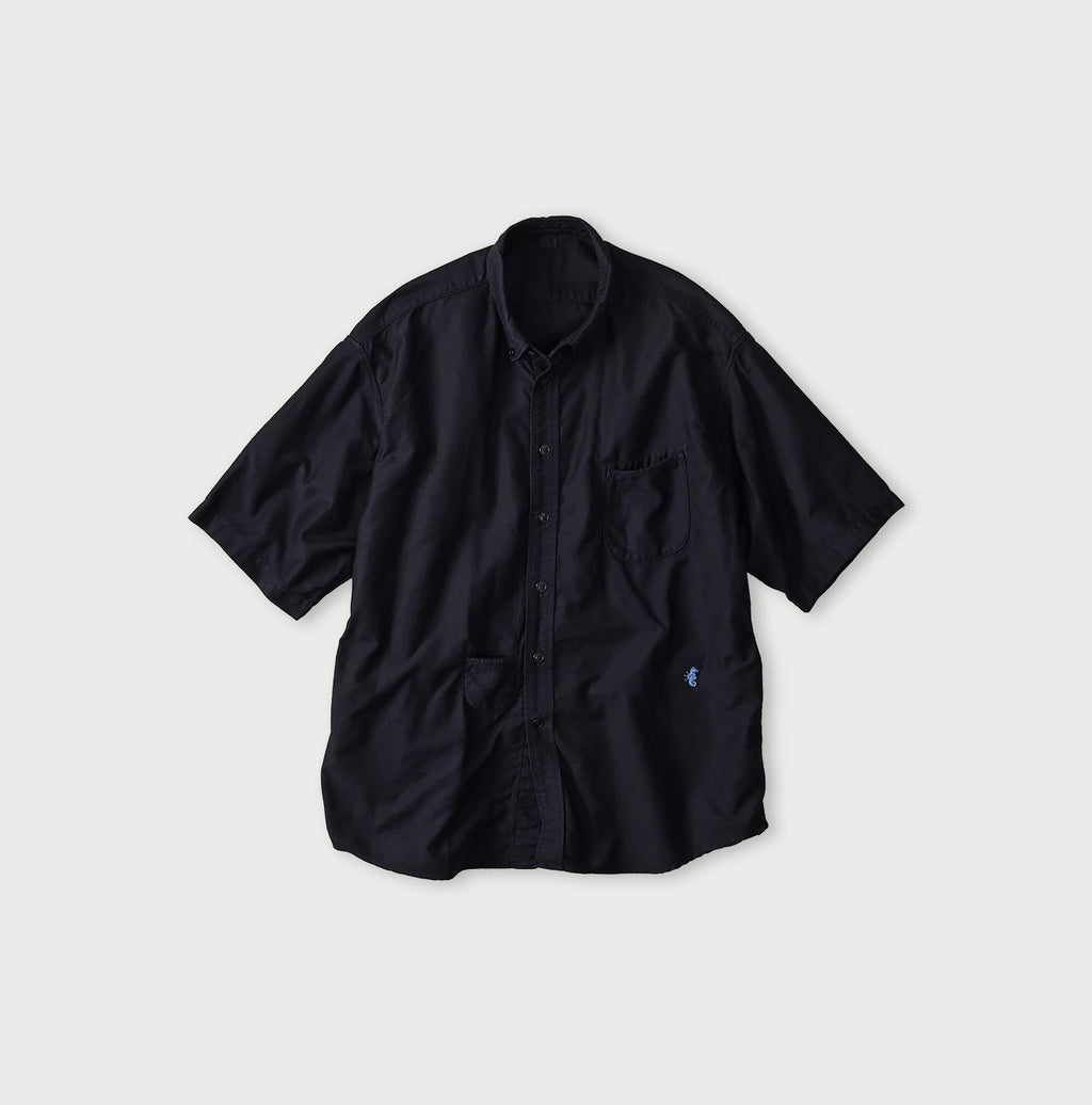Weft Satin  Ocean Short Sleeve Shirt MEN