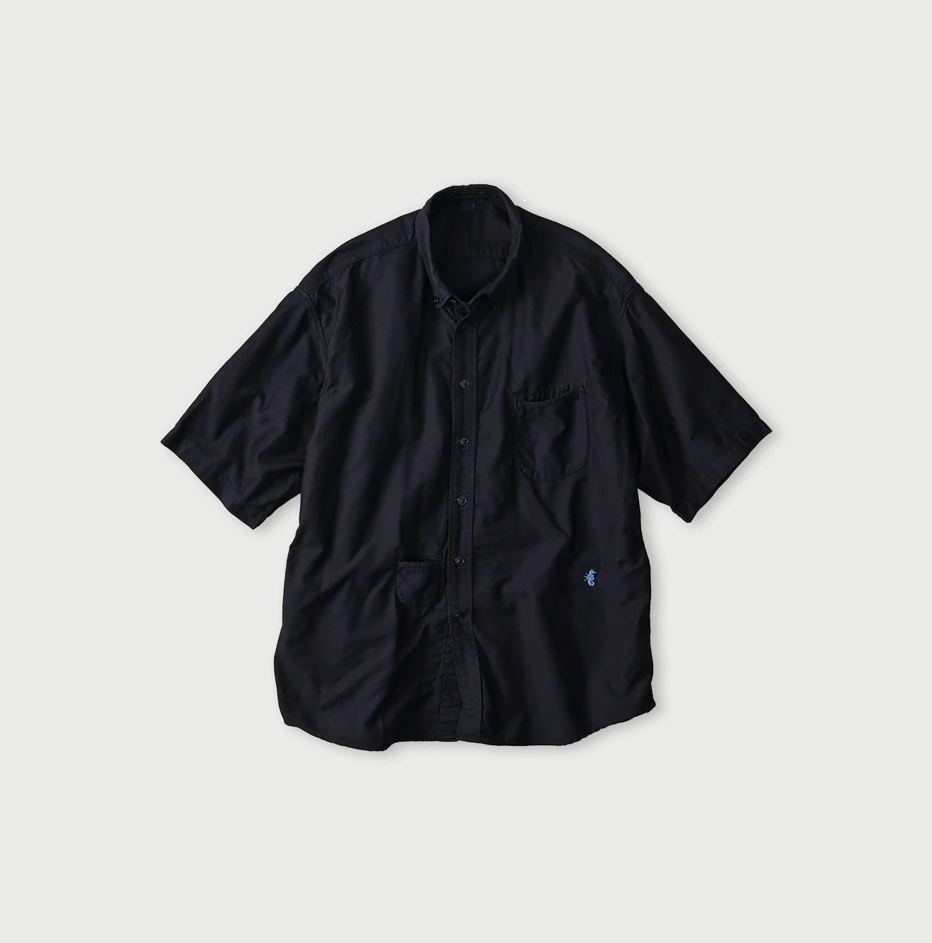 Weft Satin  Ocean Short Sleeve Shirt MEN