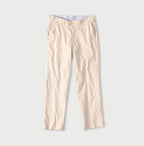 Cotton Linen OX Stretch Crosby Slacks Antique White Chambray