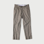 Cotton Linen OX Stretch Crosby Slacks Charcoal Chambray