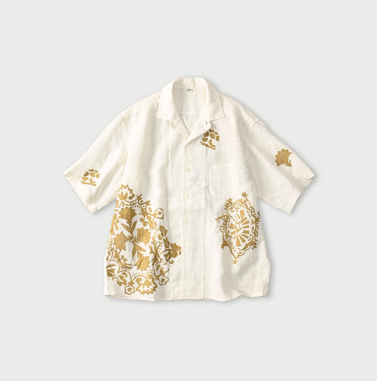 Indian Linen Gold Leaf Print LeiLei Shirt MEN