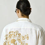 Indian Linen Gold Leaf Print LeiLei Shirt MEN