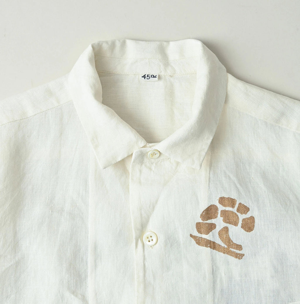 Indian Linen Gold Leaf Print LeiLei Shirt MEN