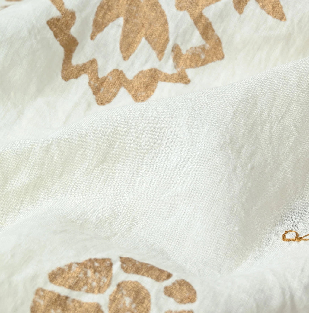 Indian Linen Gold Leaf Print LeiLei Shirt MEN