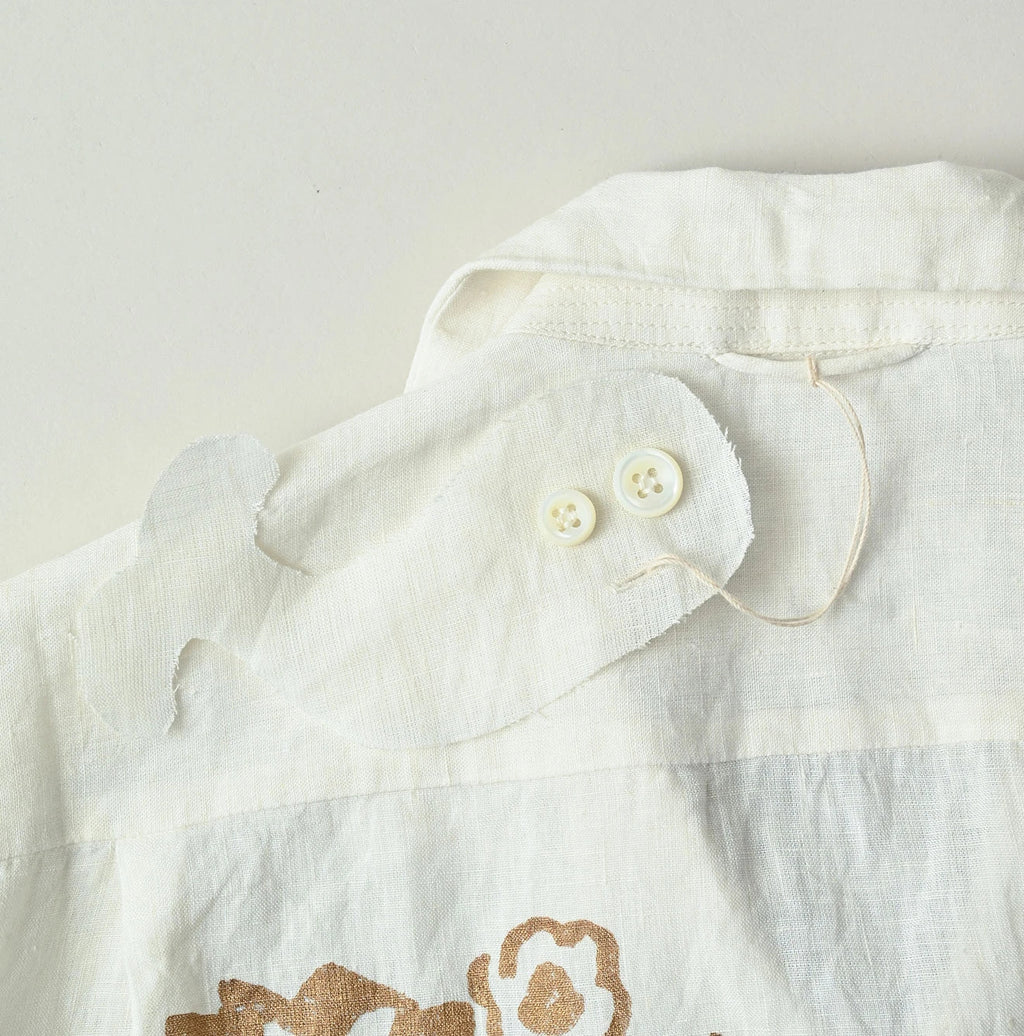 Indian Linen Gold Leaf Print LeiLei Shirt MEN