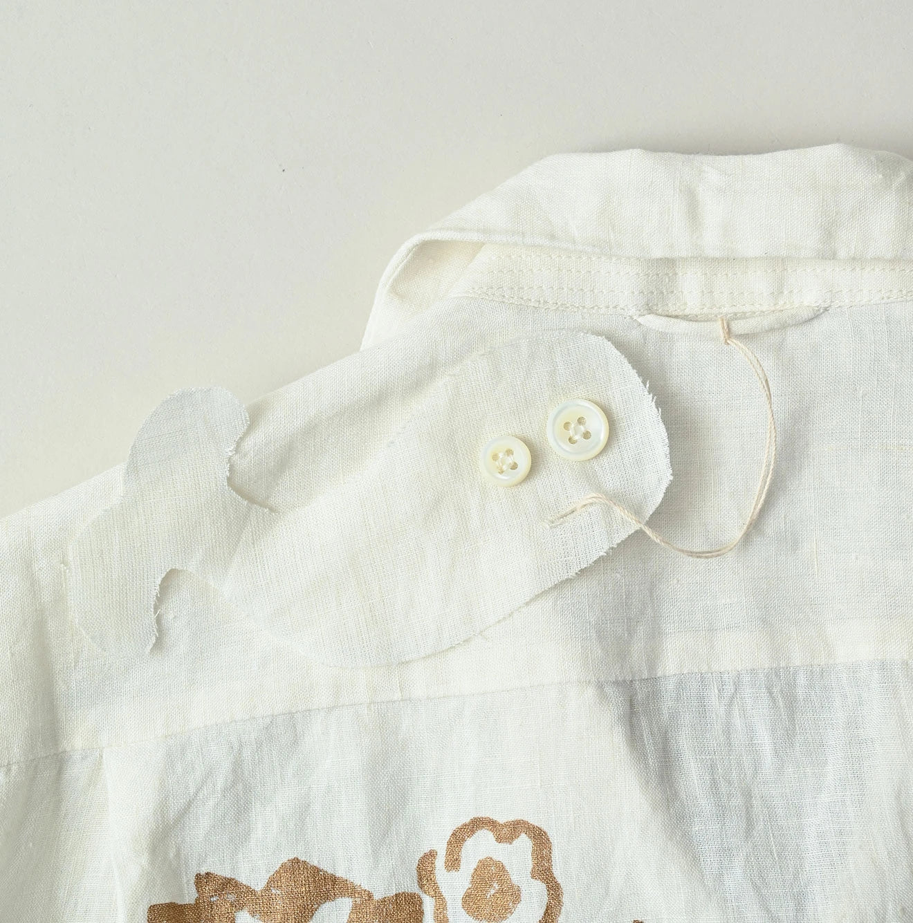 Indian Linen Gold Leaf Print LeiLei Shirt MEN