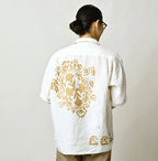 Indian Linen Gold Leaf Print LeiLei Shirt MEN