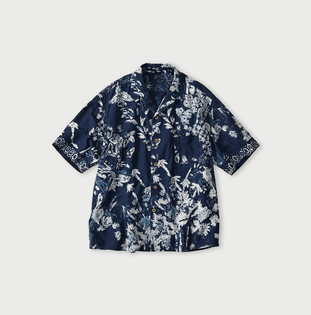 Indigo Hira Palampore Print LeiLei Shirt MEN