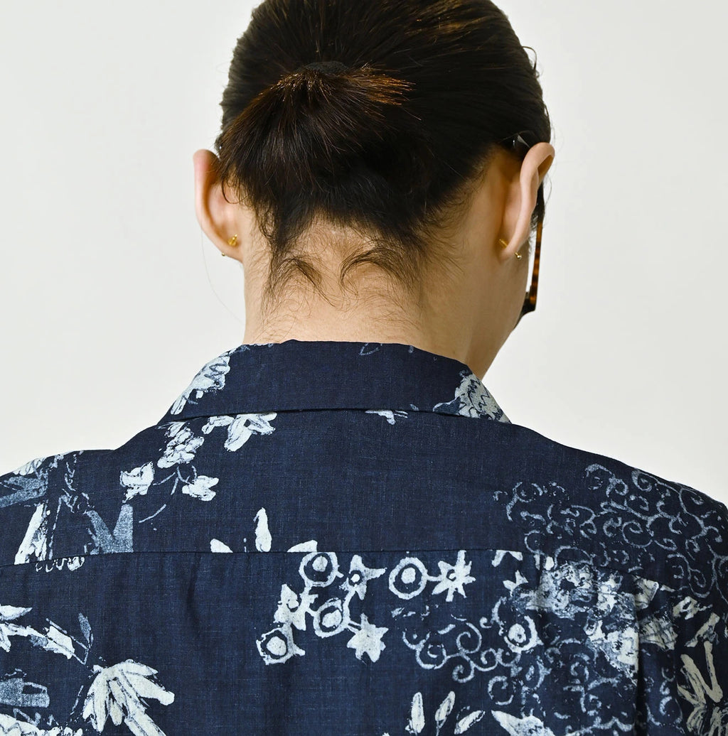 Indigo Hira Palampore Print LeiLei Shirt MEN
