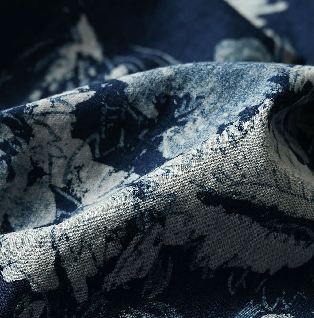 Indigo Hira Palampore Print LeiLei Shirt MEN