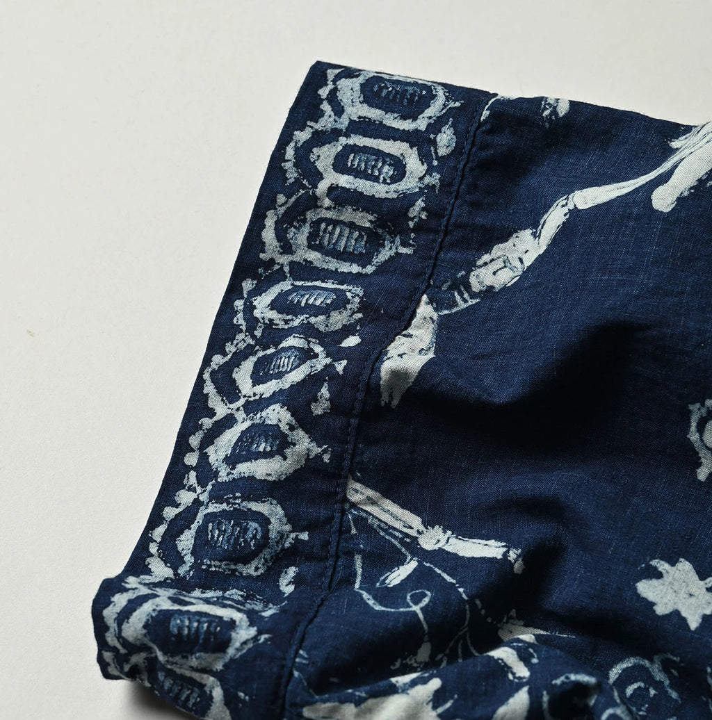 Indigo Hira Palampore Print LeiLei Shirt MEN