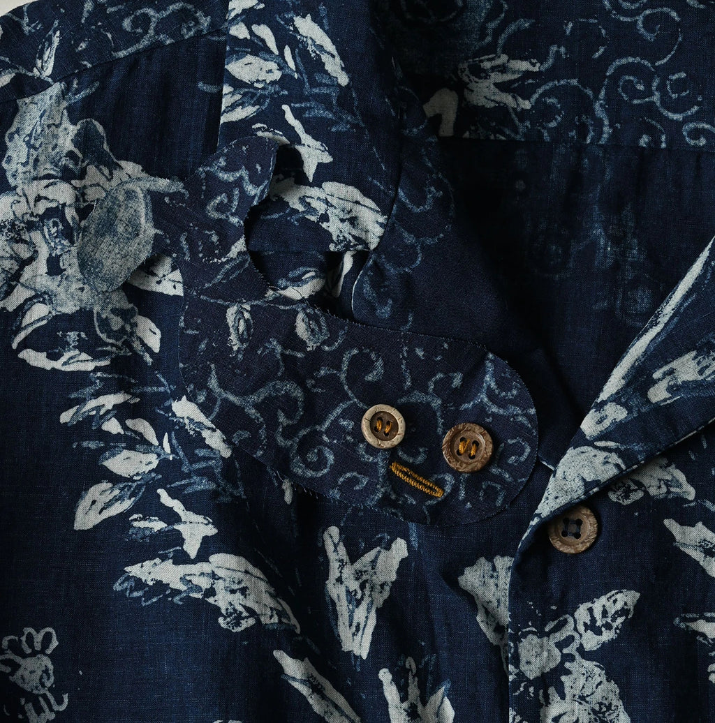 Indigo Hira Palampore Print LeiLei Shirt MEN