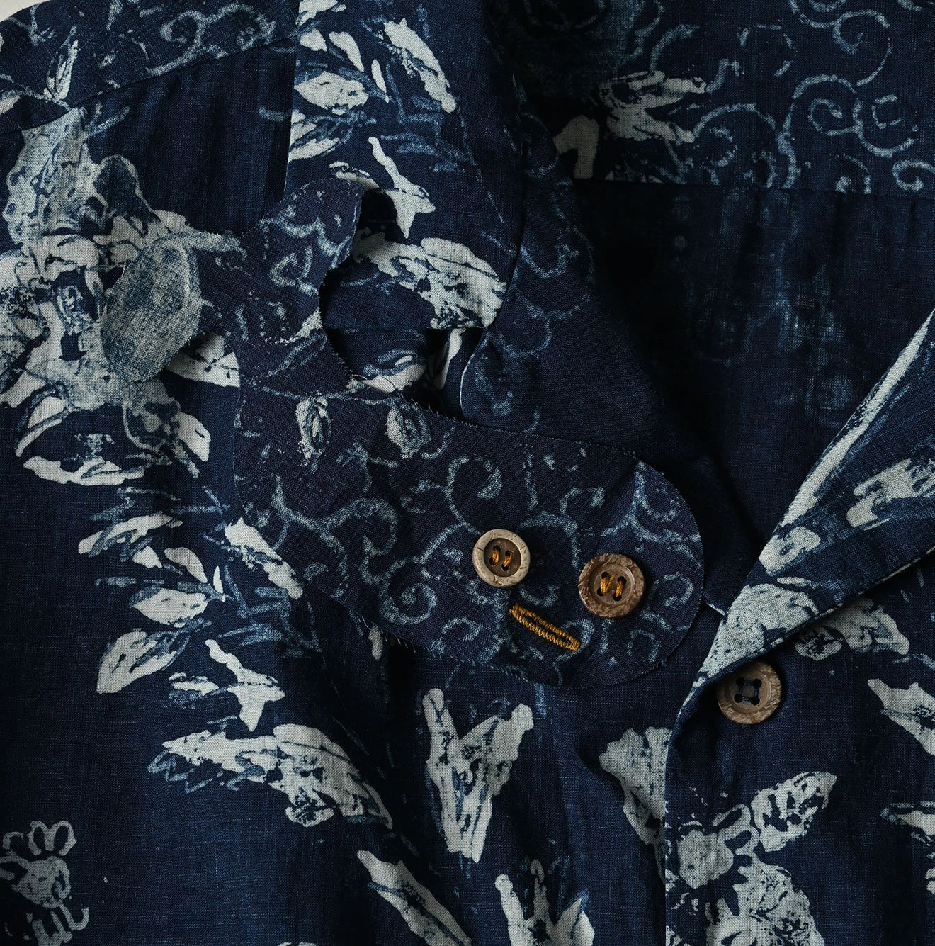 Indigo Hira Palampore Print LeiLei Shirt MEN