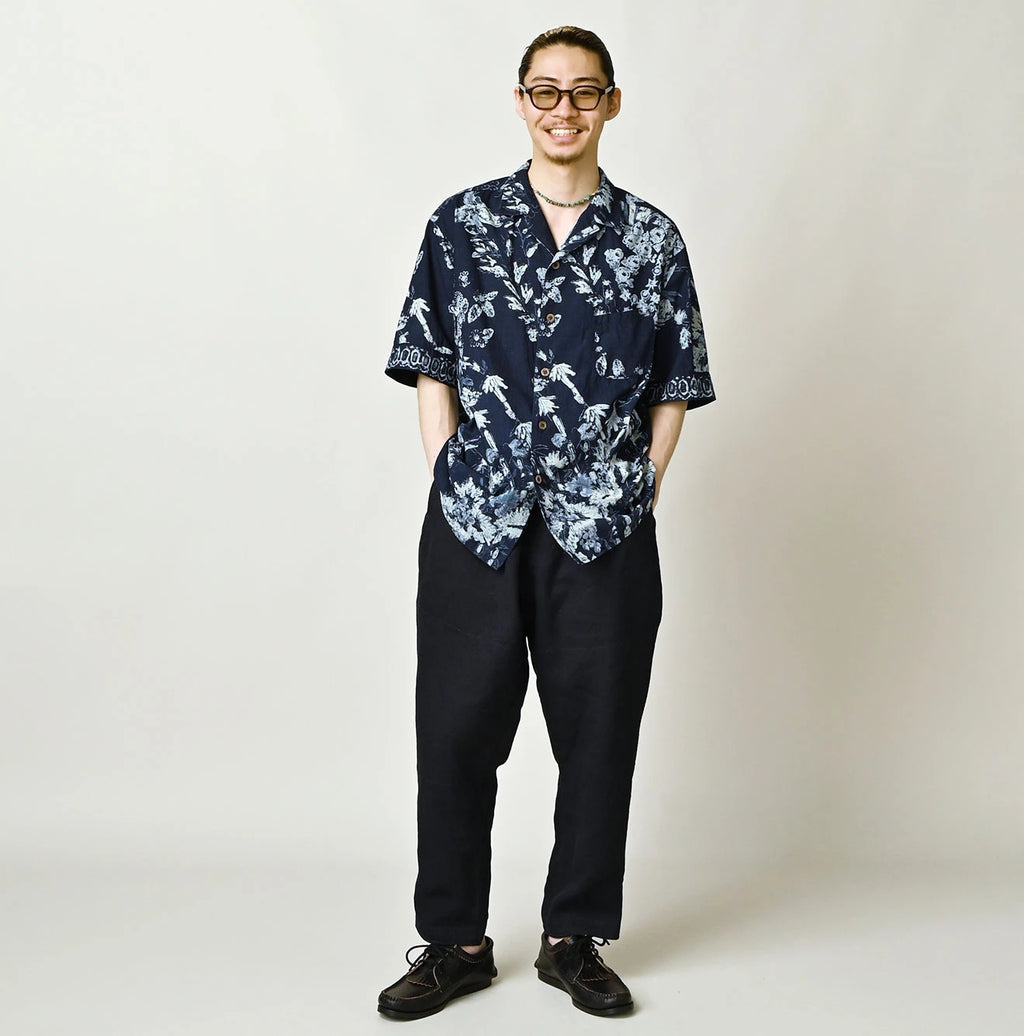 Indigo Hira Palampore Print LeiLei Shirt MEN