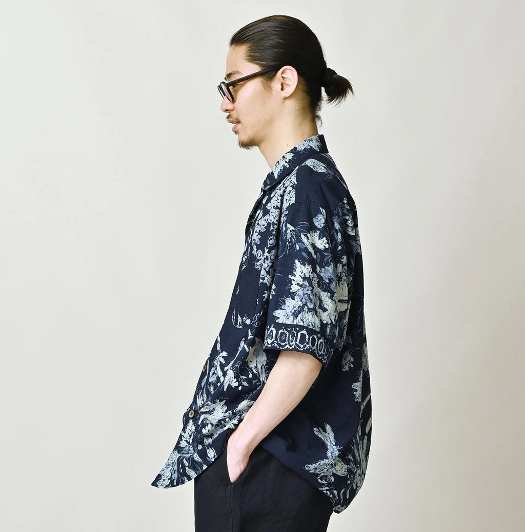 Indigo Hira Palampore Print LeiLei Shirt MEN