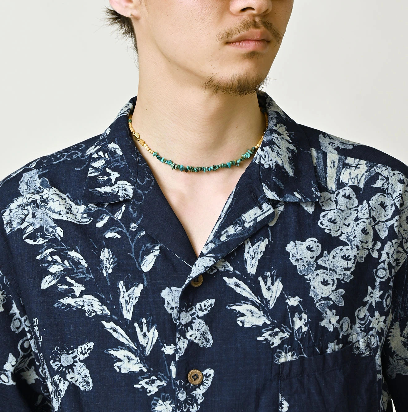 Indigo Hira Palampore Print LeiLei Shirt MEN