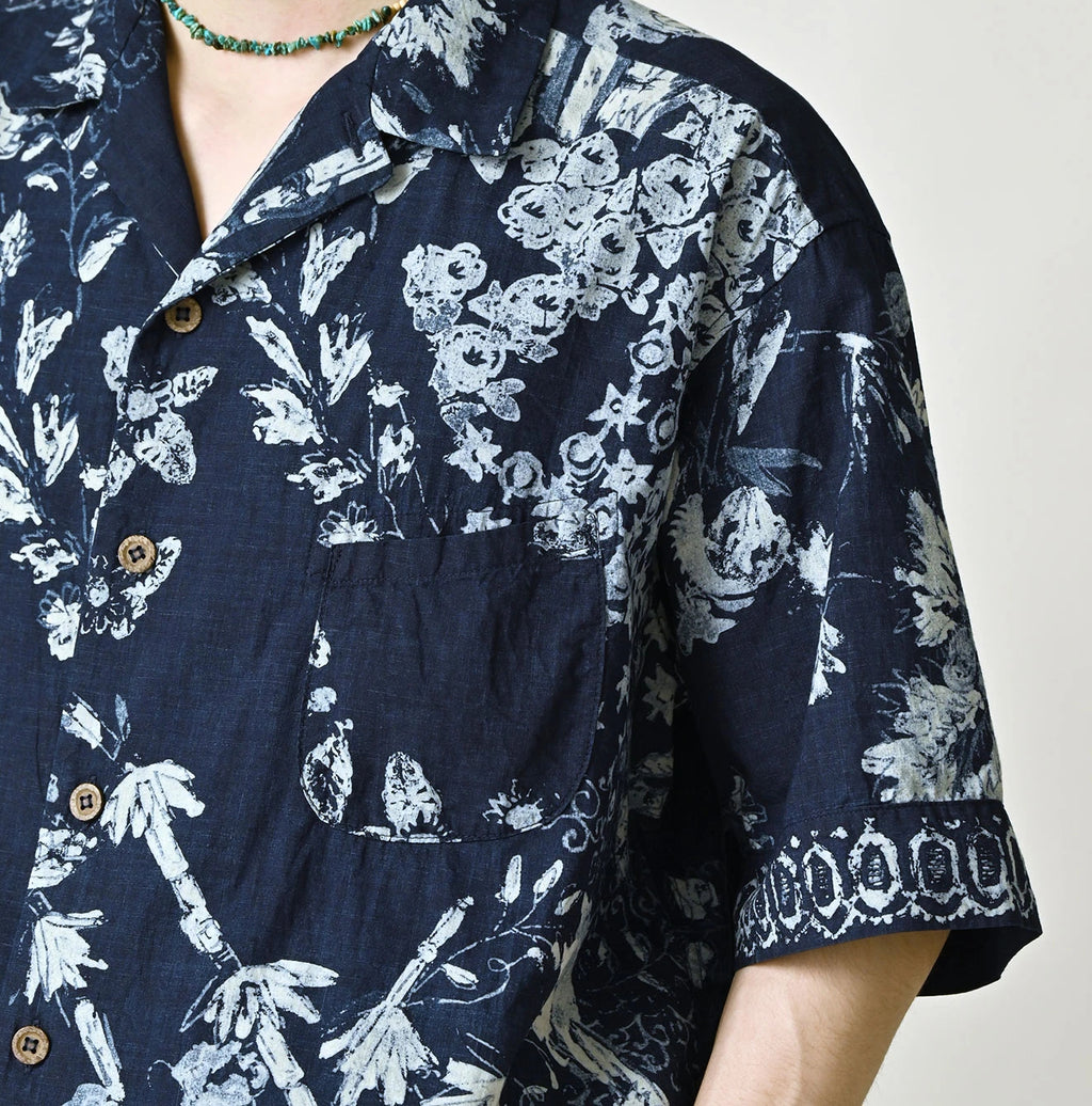Indigo Hira Palampore Print LeiLei Shirt MEN