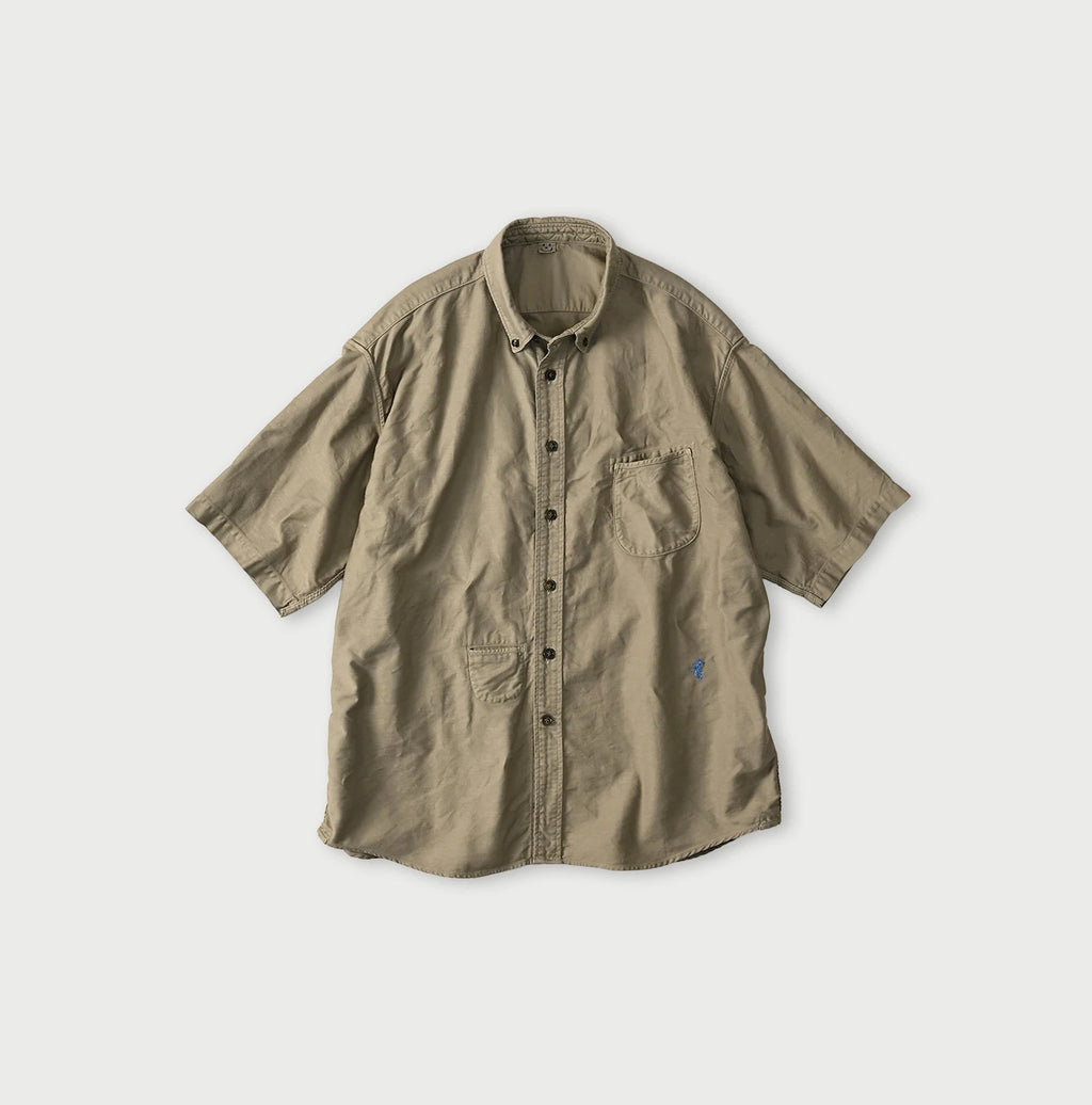 Weft Satin  Ocean Short Sleeve Shirt MEN
