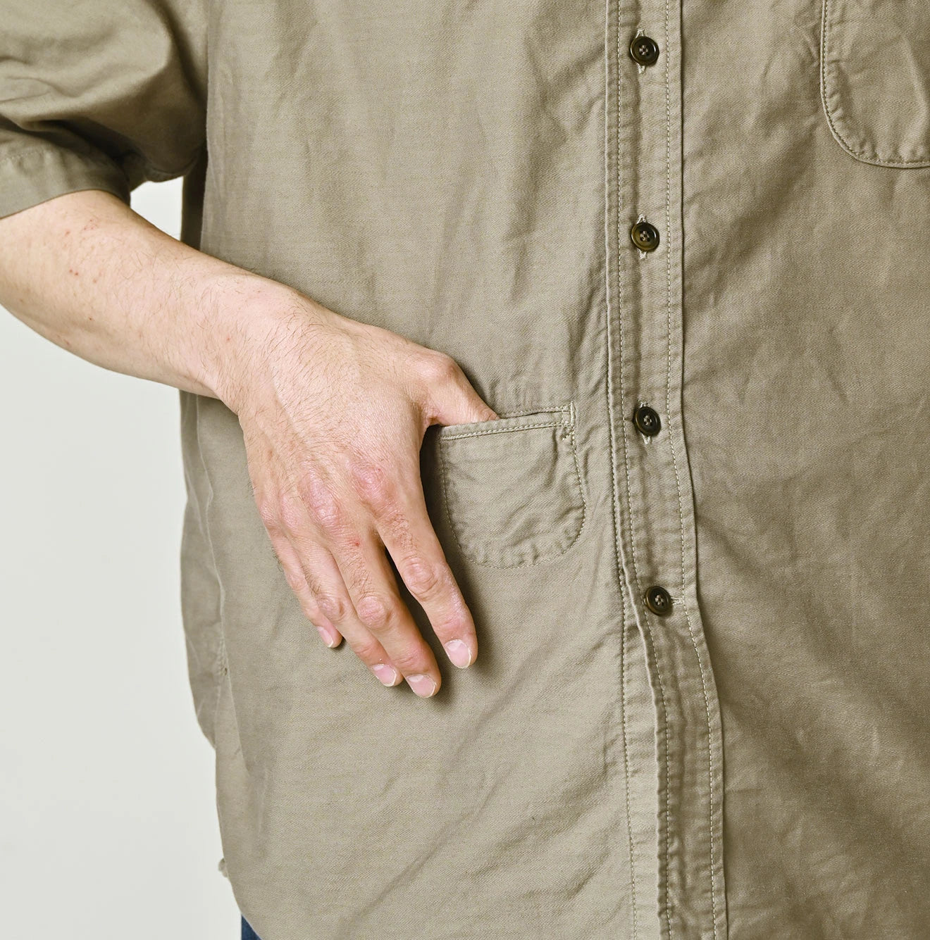 Weft Satin  Ocean Short Sleeve Shirt MEN