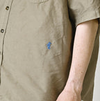 Weft Satin  Ocean Short Sleeve Shirt MEN