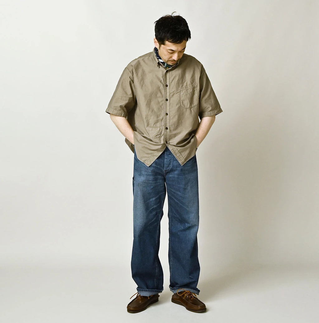 Weft Satin  Ocean Short Sleeve Shirt MEN
