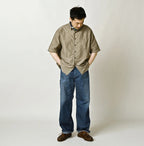 Weft Satin  Ocean Short Sleeve Shirt MEN