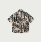 Linen Lotus Print LeiLei Shirt MEN Back