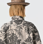 Linen Lotus Print LeiLei Shirt MEN Detail