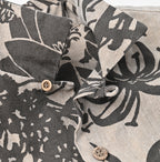 Linen Lotus Print LeiLei Shirt MEN Detail
