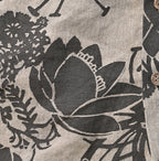 Linen Lotus Print LeiLei Shirt MEN Detail
