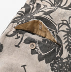 Linen Lotus Print Nîmes Short Pants MEN Detail