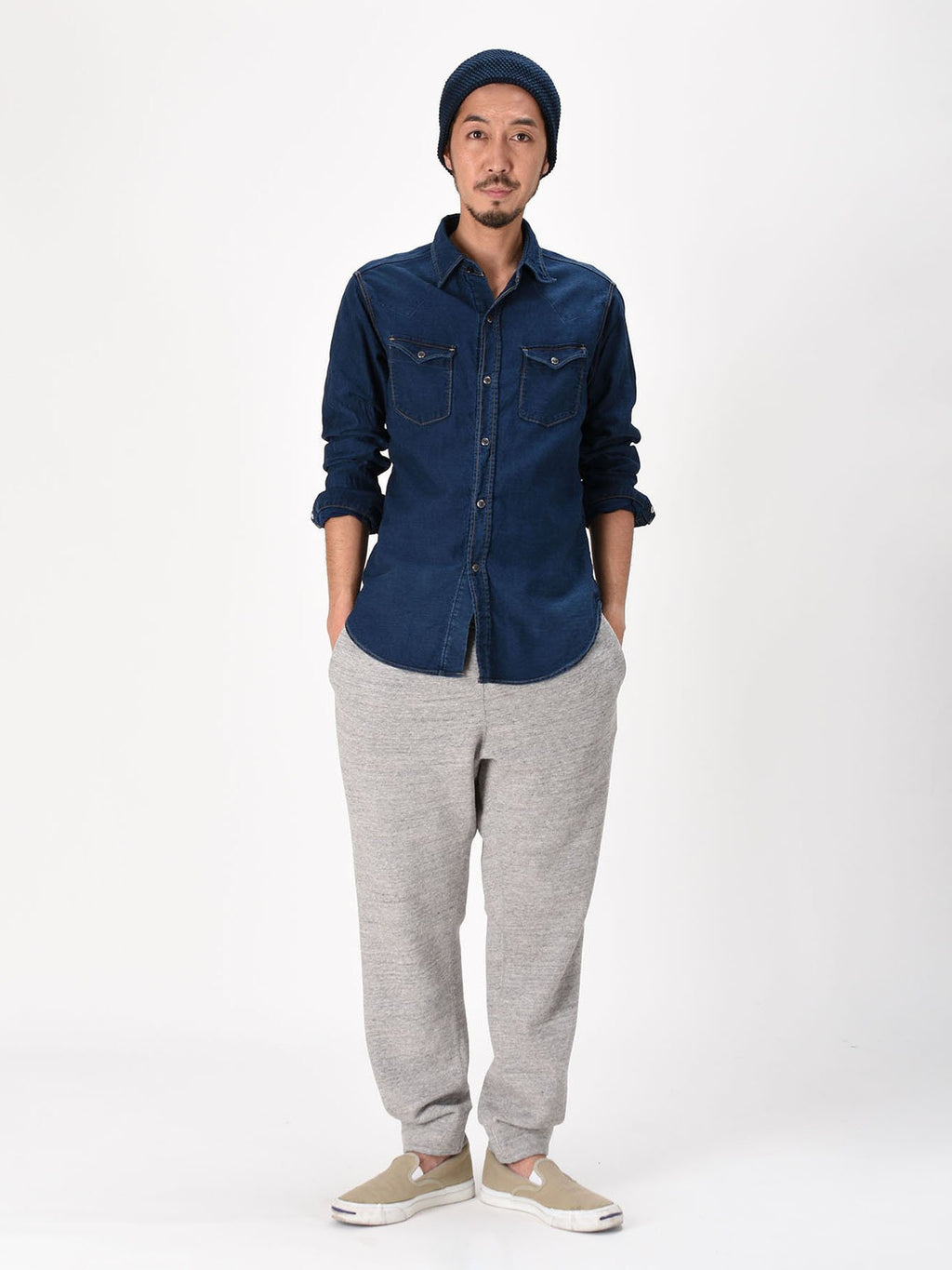 Ai Nando Awa Satin Cotton Eastern Shirt Distress