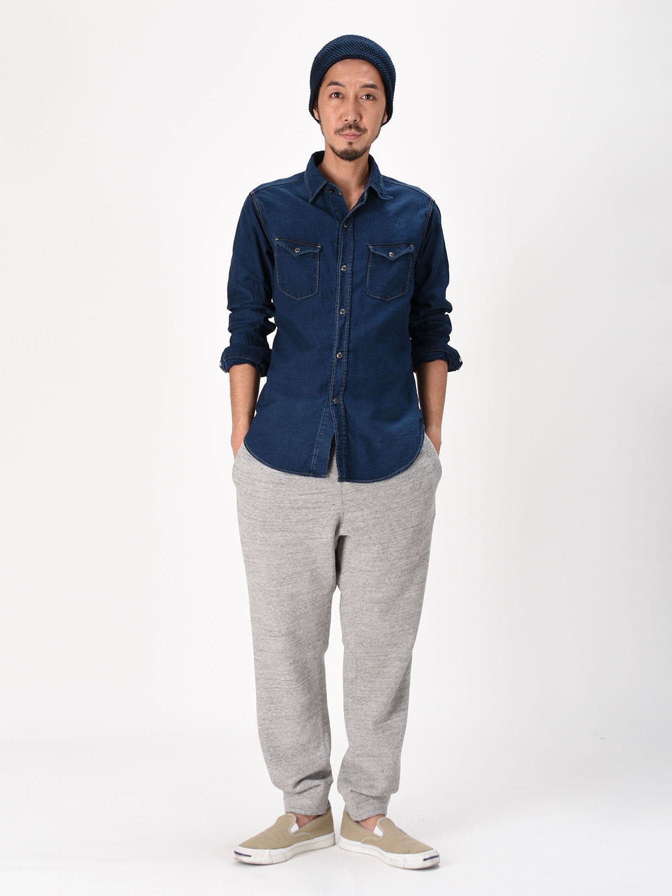 Ai Nando Awa Satin Cotton Eastern Shirt Distress