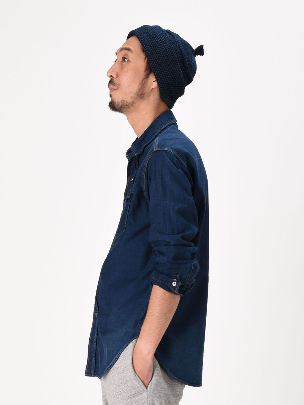 Ai Nando Awa Satin Cotton Eastern Shirt Distress