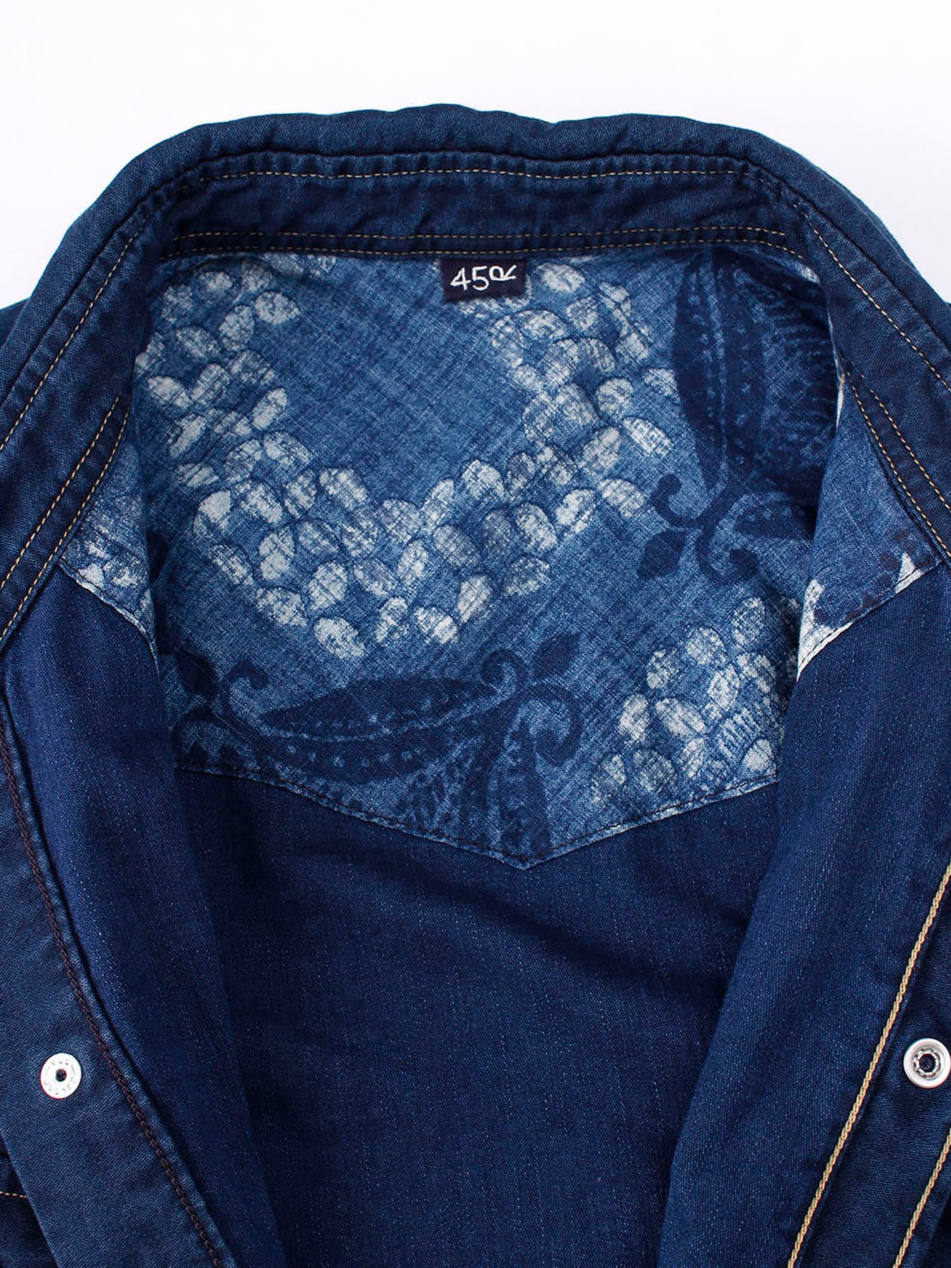 Ai Nando Awa Satin Cotton Eastern Shirt Distress