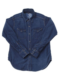 Ai Nando Awa Satin Cotton Eastern Shirt Distress