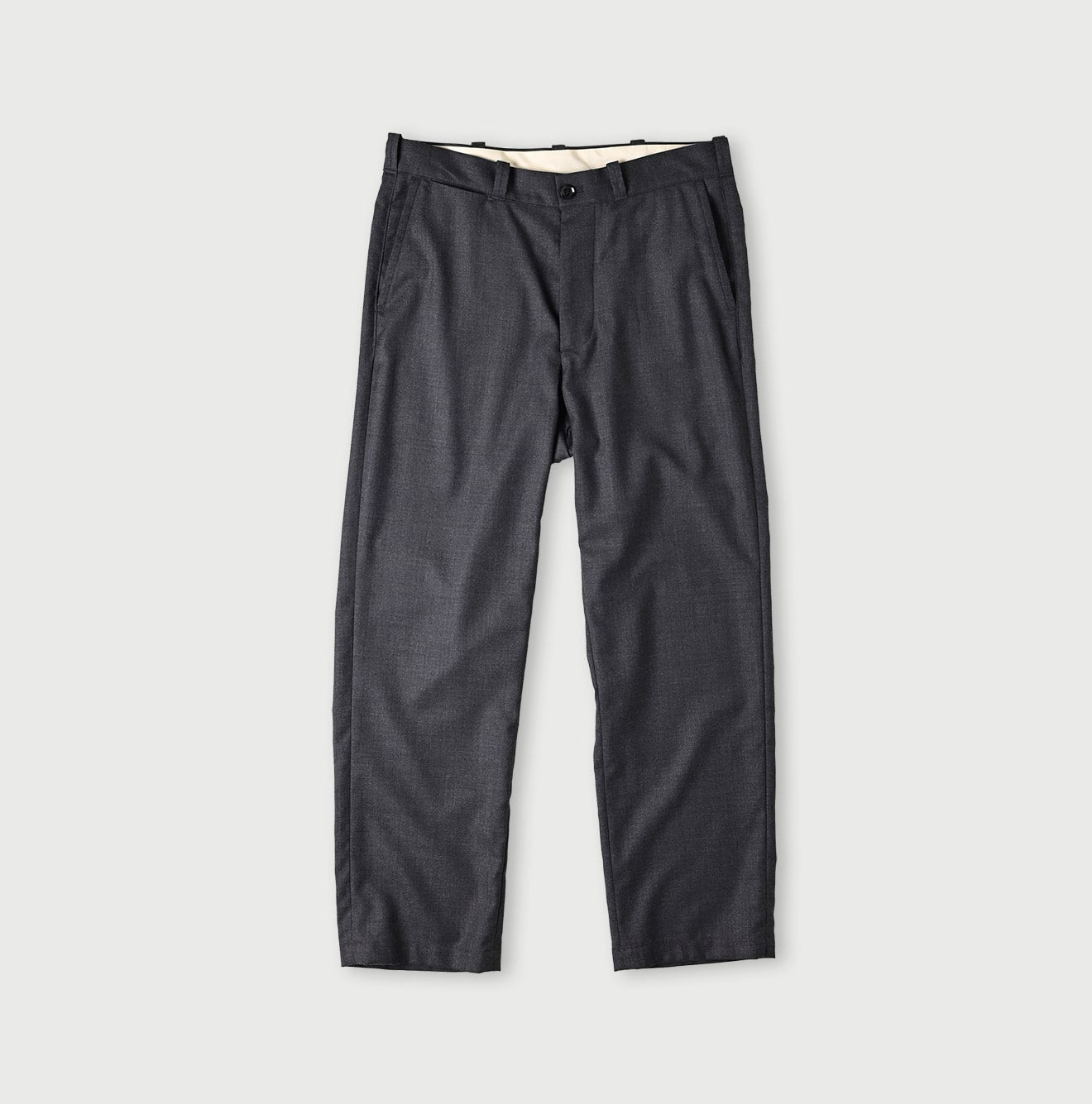 Wool Saxony Crosby Slacks MEN Gray Top