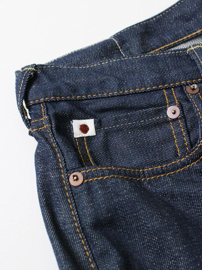 Indigo Cotton Kachin Hikohime One Wash Denim Pants