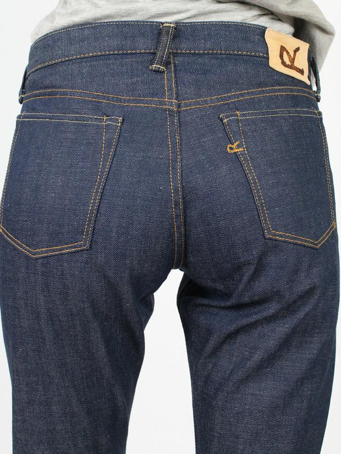 Indigo Cotton Kachin Hikohime One Wash Denim Pants