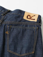Indigo Cotton Kachin Hikohime One Wash Denim Pants