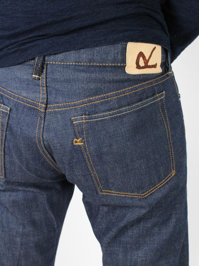 Indigo Cotton Kachin Hikohime One Wash Denim Pants