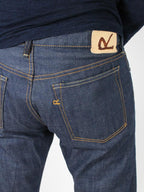 Indigo Cotton Kachin Hikohime One Wash Denim Pants