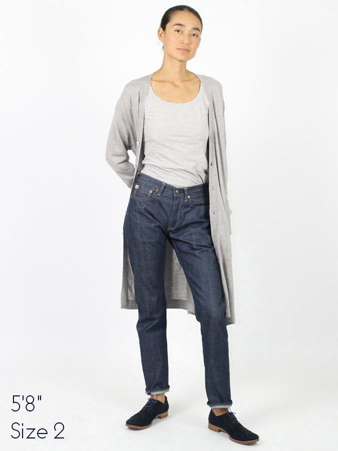Indigo Cotton Kachin Hikohime One Wash Denim Pants