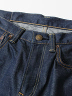 Indigo Cotton Kachin Hikohime One Wash Denim Pants