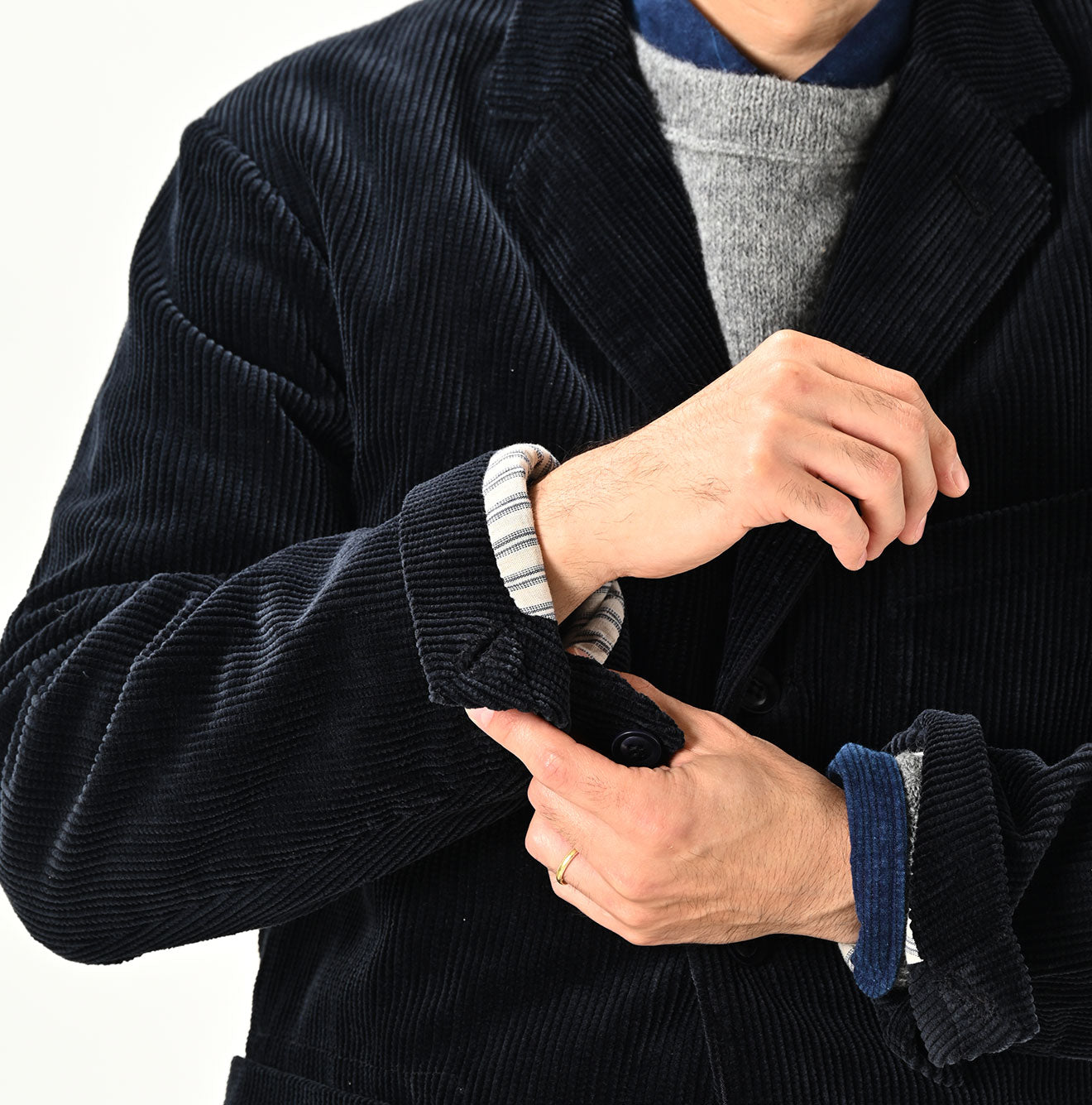 Selvedge Corduroy Miyuki Jacket Male Model