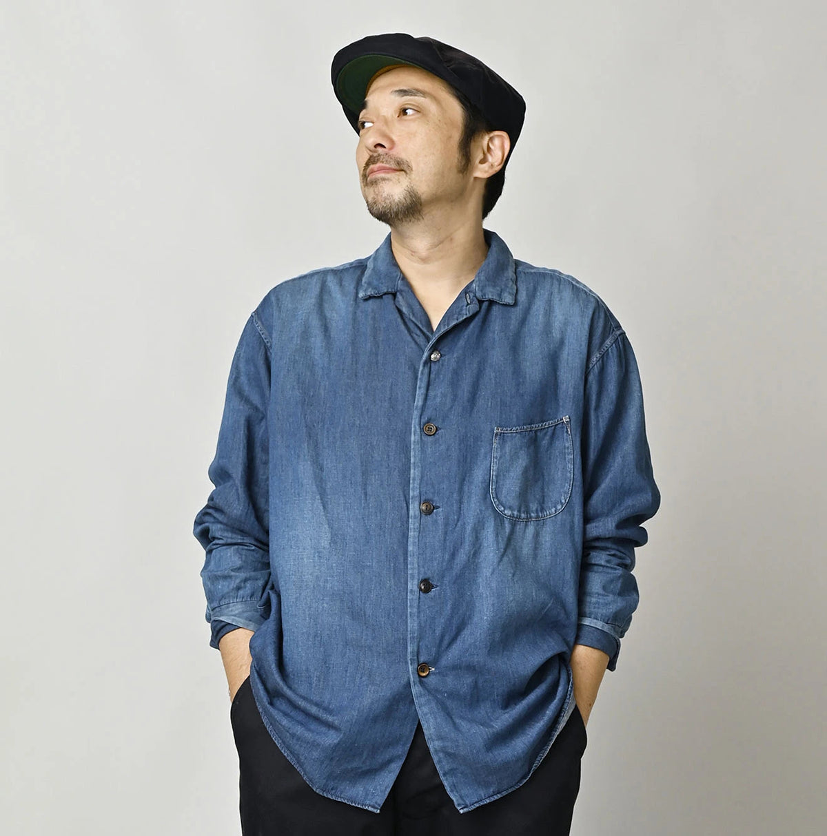 4.5 oz Shirt Denim Marshal Shirt Distressed