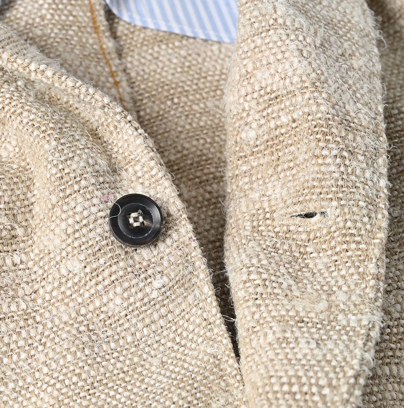 Indian Linen Silk Tweed Notting Hill Jacket Detail