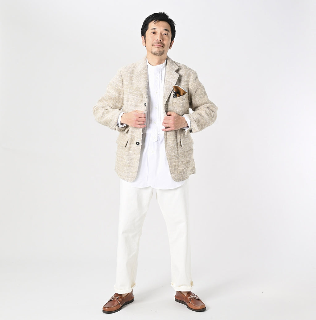 Indian Linen Silk Tweed Notting Hill Jacket Male Model
