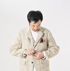Indian Linen Silk Tweed Notting Hill Jacket Male Model