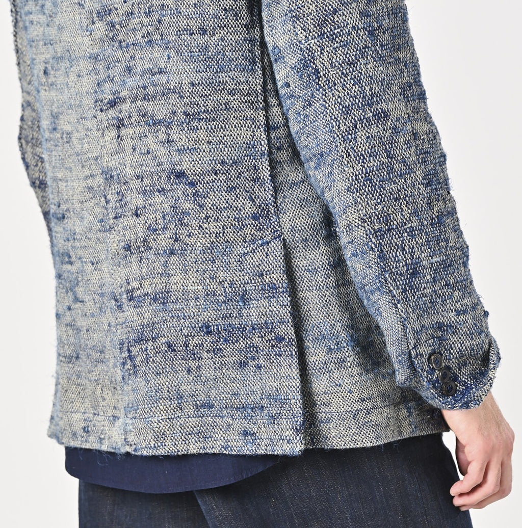 Ai Indian Linen Silk Tweed Notting Hill Jacket Detail
